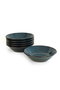 Hermia ST042306FQ08A000000MACD700 Juego de Platos de Cerámica Azul Marino, 6 Piezas, 18 cm / 530 cc